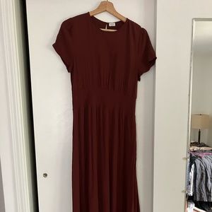 Aritzia Wilfred Burgundy Maxi Dress with Slit